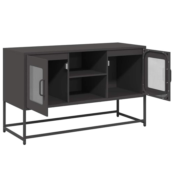 Schwarzer TV-Schrank aus Stahl, 100,5 cm