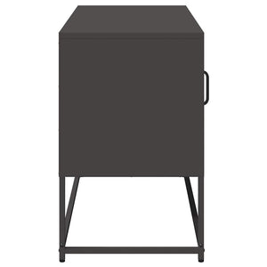 Schwarzer TV-Schrank aus Stahl, 100,5 cm