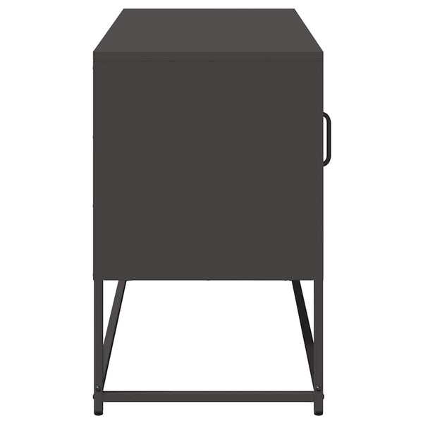 Schwarzer TV-Schrank aus Stahl, 100,5 cm