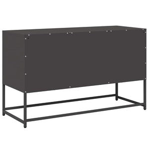 Schwarzer TV-Schrank aus Stahl, 100,5 cm