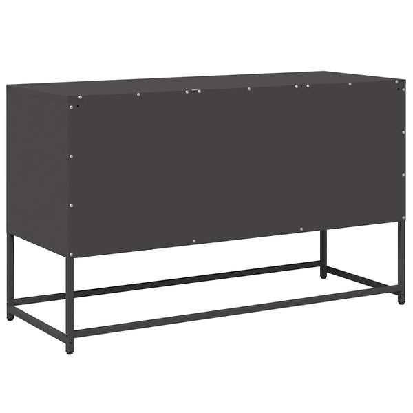 Schwarzer TV-Schrank aus Stahl, 100,5 cm