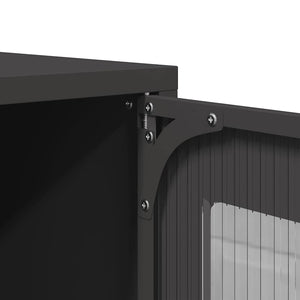 Schwarzer TV-Schrank aus Stahl, 100,5 cm