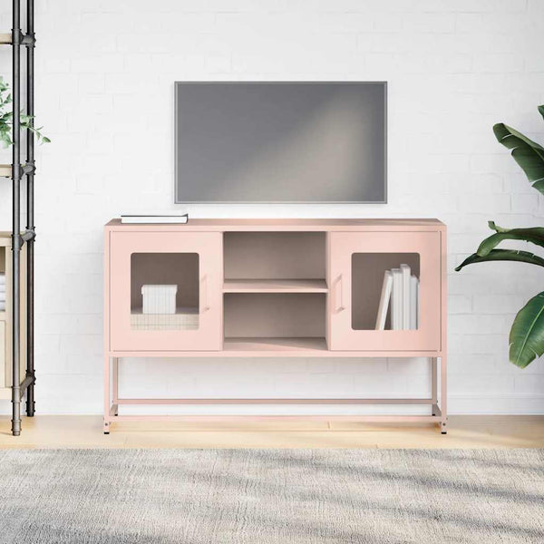 Rosa TV-Schrank aus Stahl, 100,5 cm