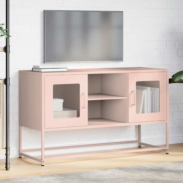 Rosa TV-Schrank aus Stahl, 100,5 cm