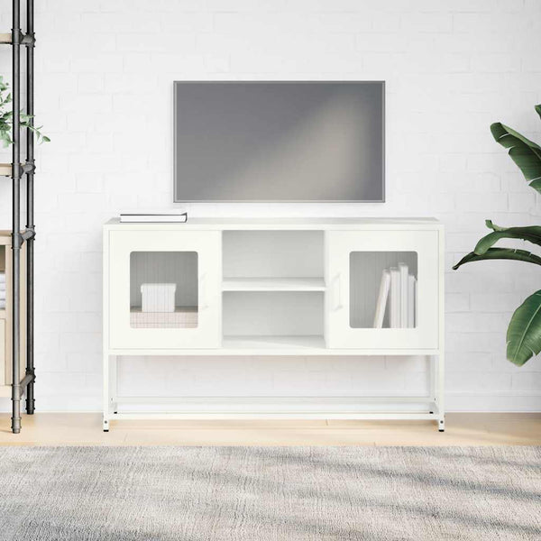 Weißer TV-Schrank aus Stahl, 100,5 cm