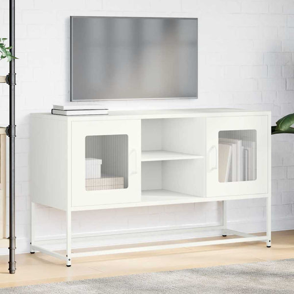 Weißer TV-Schrank aus Stahl, 100,5 cm