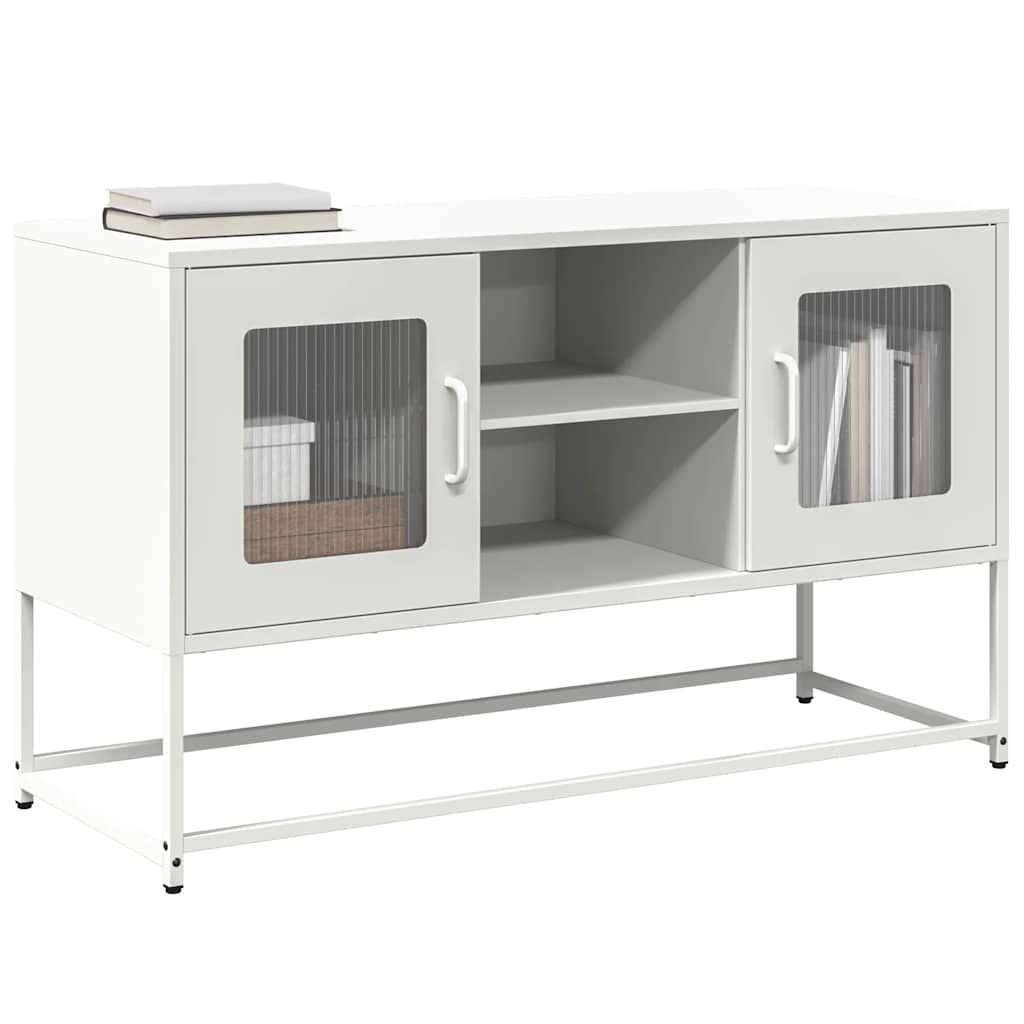 Weißer TV-Schrank aus Stahl, 100,5 cm