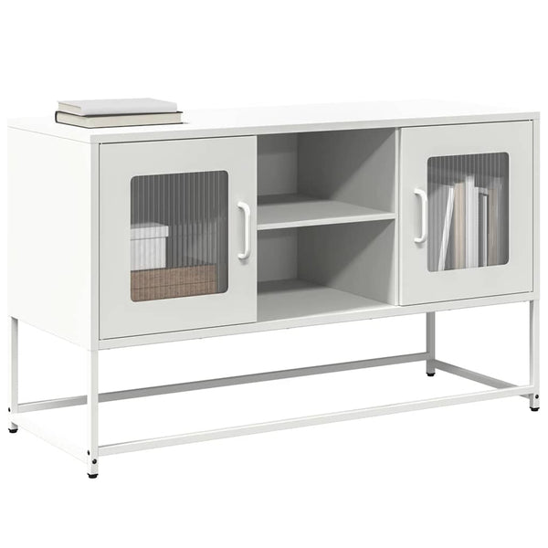 Weißer TV-Schrank aus Stahl, 100,5 cm