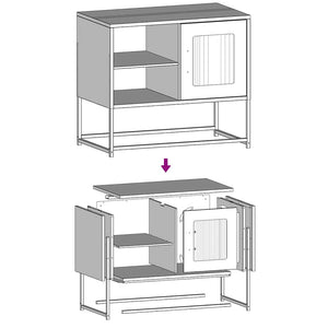 TV-Schrank Schwarz Stahl 68x39x60,5 cm