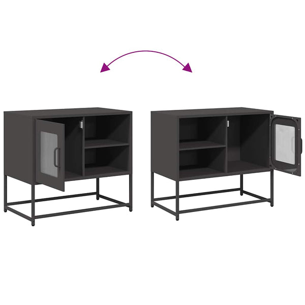 TV-Schrank Schwarz Stahl 68x39x60,5 cm