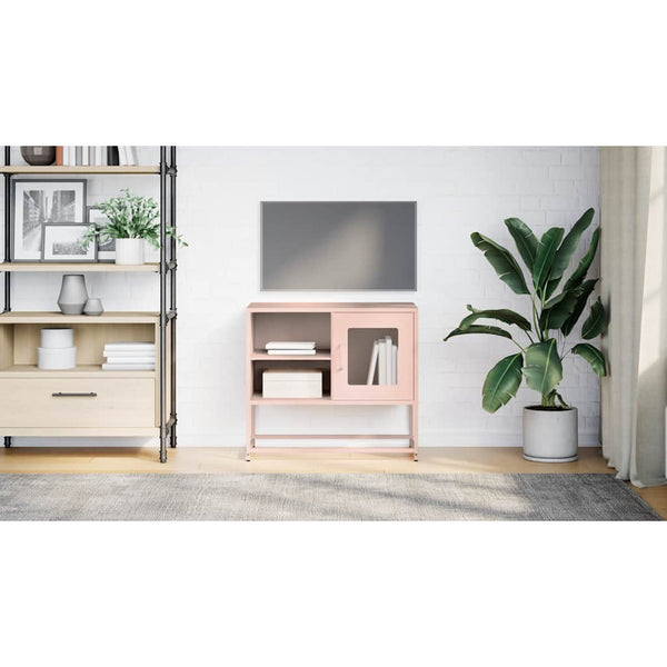 Rosa TV-Schrank aus Stahl, 68 cm
