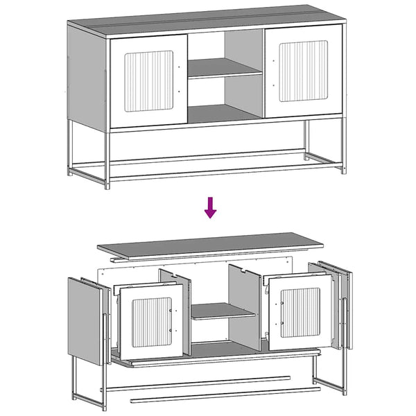 Rosa TV-Schrank aus Stahl, 68 cm