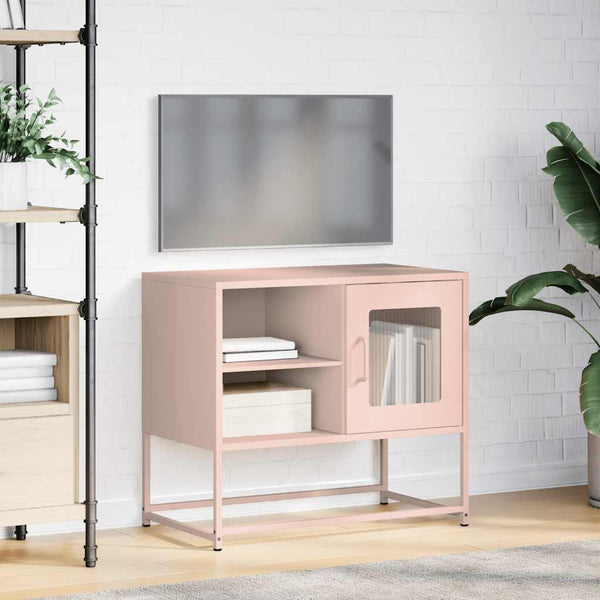 Rosa TV-Schrank aus Stahl, 68 cm