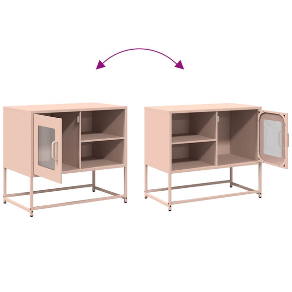 Rosa TV-Schrank aus Stahl, 68 cm