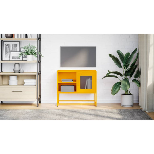 Senfgelber TV-Schrank Stahl 68cm
