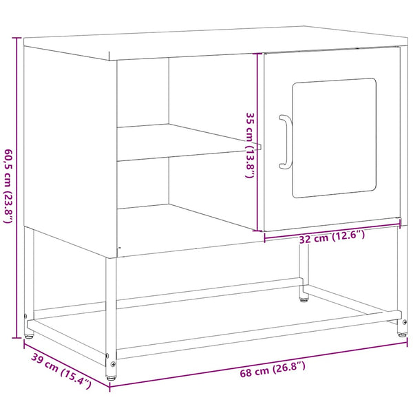TV-Schrank Olivgrün Stahl 68x39x60,5 cm