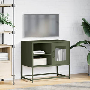 TV-Schrank Olivgrün Stahl 68x39x60,5 cm