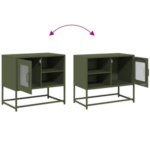 TV-Schrank Olivgrün Stahl 68x39x60,5 cm