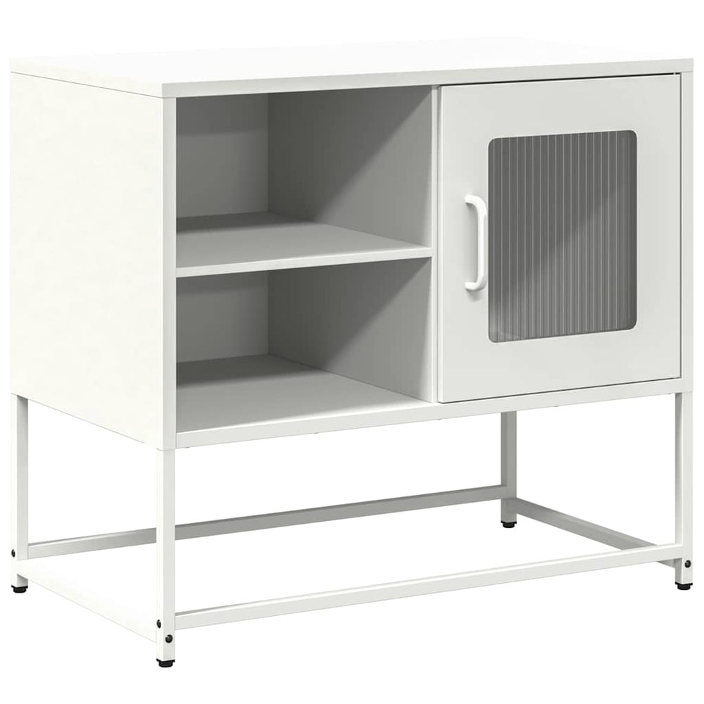 vidaXL Meuble TV Blanc 68x39x60,5 cm Acier