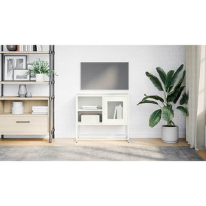 Weißer TV-Schrank aus Stahl, 68 cm
