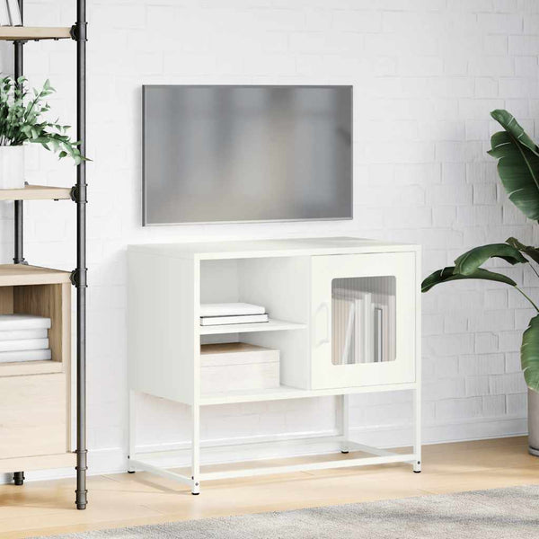 Weißer TV-Schrank aus Stahl, 68 cm