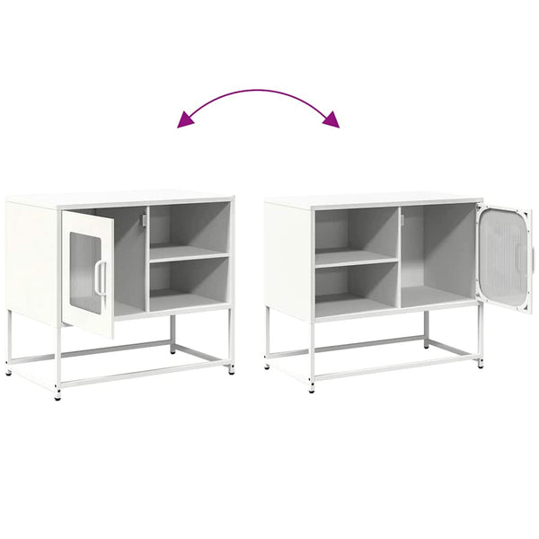 Weißer TV-Schrank aus Stahl, 68 cm