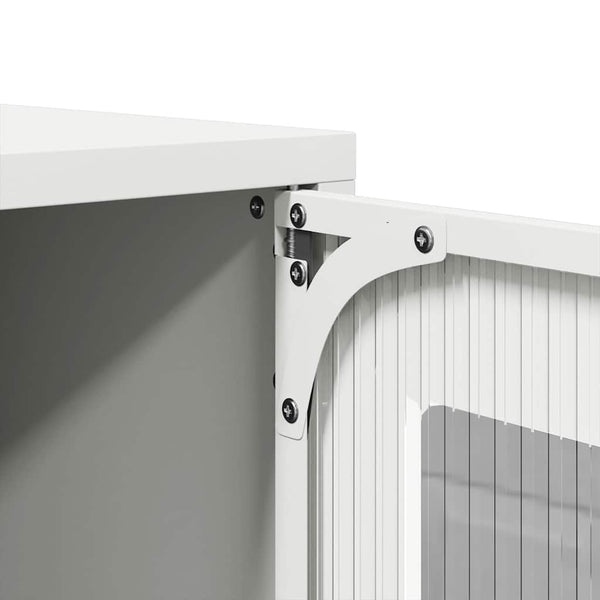 Weißer TV-Schrank aus Stahl, 68 cm