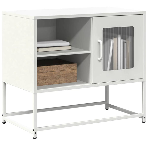 Weißer TV-Schrank aus Stahl, 68 cm