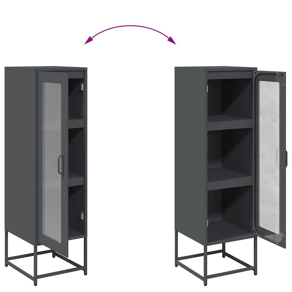 Highboard Anthrazit Stahl 36x39x123cm