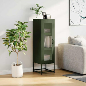 Olivgrünes Highboard, 123cm Stahl