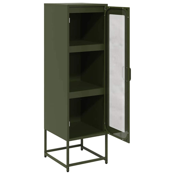 Olivgrünes Highboard, 123cm Stahl