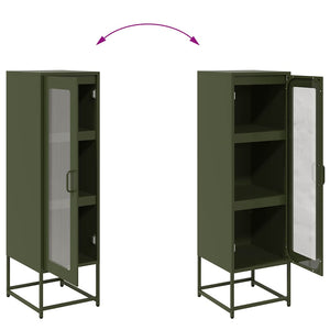 Olivgrünes Highboard, 123cm Stahl