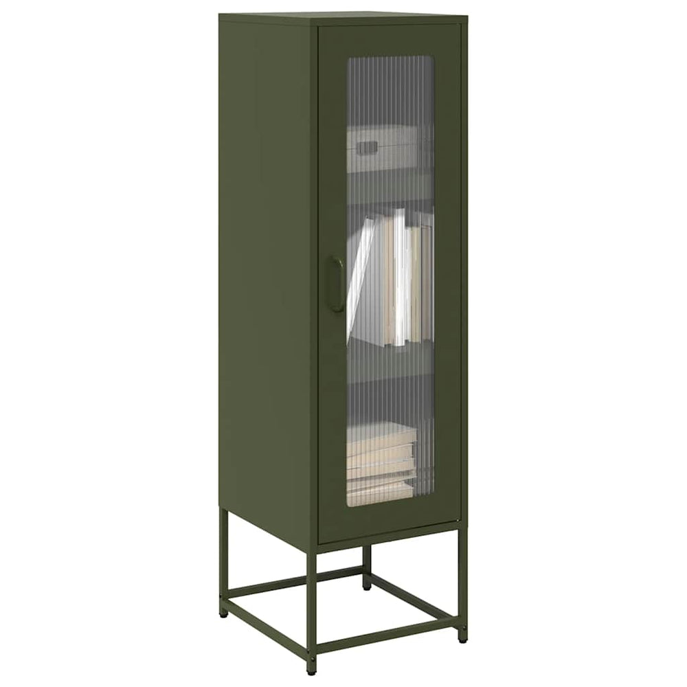 Olivgrünes Highboard, 123cm Stahl