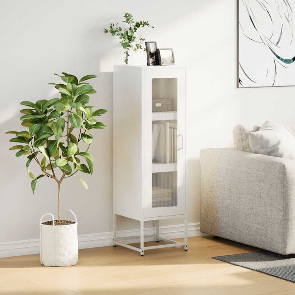 Highboard Weiß Stahl 36x39x123 cm
