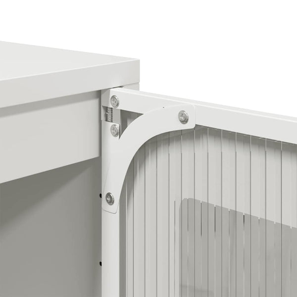 Highboard Weiß Stahl 36x39x123 cm