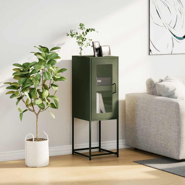 Olivgrünes Sideboard, 36x39x107 cm