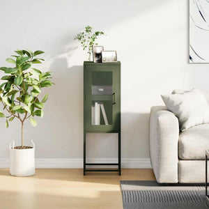 Olivgrünes Sideboard, 36x39x107 cm