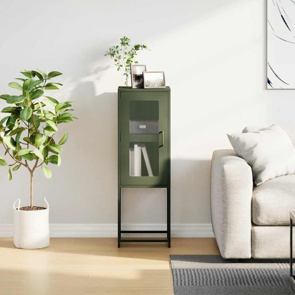 Olivgrünes Sideboard, 36x39x107 cm