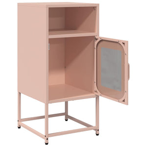 Rosa Nachttisch aus Stahl, 36x39x78 cm