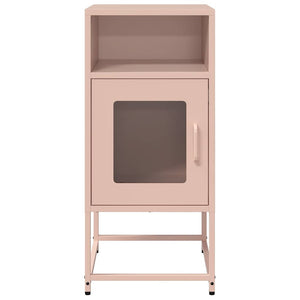 Rosa Nachttisch aus Stahl, 36x39x78 cm