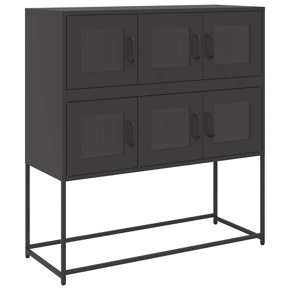 vidaXL Sideboard Black 100.5x39x107 cm Cold Rolled Steel