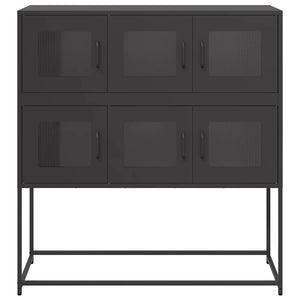 Schwarzes Sideboard, Stahl, 100,5 cm