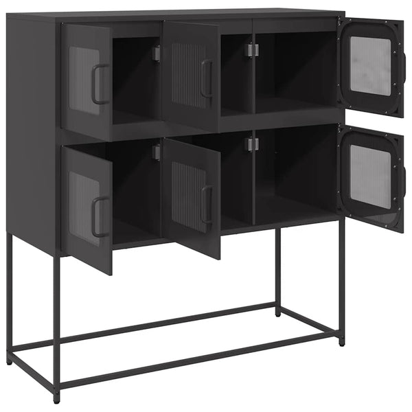 Schwarzes Sideboard, Stahl, 100,5 cm