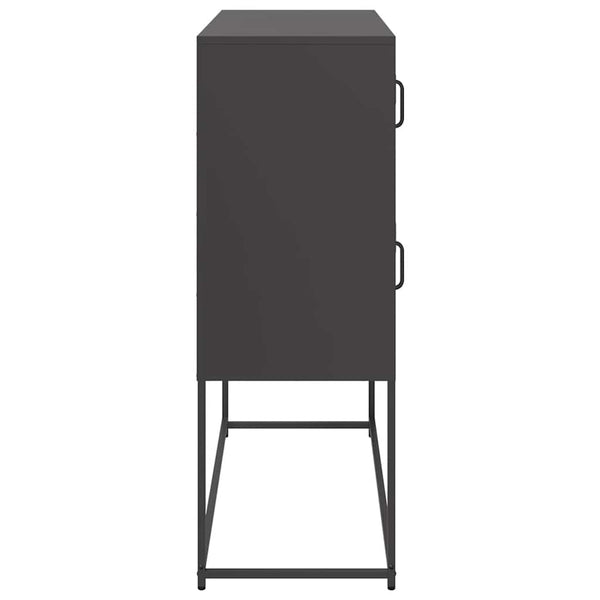 Schwarzes Sideboard, Stahl, 100,5 cm