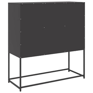 Schwarzes Sideboard, Stahl, 100,5 cm