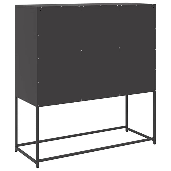 Schwarzes Sideboard, Stahl, 100,5 cm