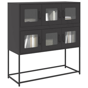Schwarzes Sideboard, Stahl, 100,5 cm