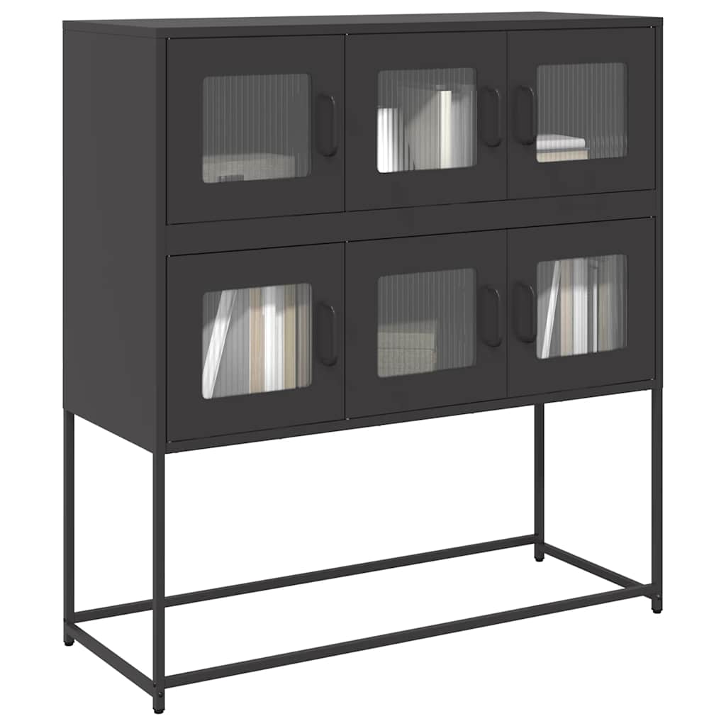 Schwarzes Sideboard, Stahl, 100,5 cm