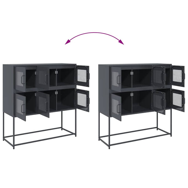 Anthrazit Sideboard, 100,5 cm Stahl