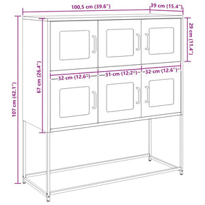 Senfgelbes Sideboard 100,5 cm Stahl